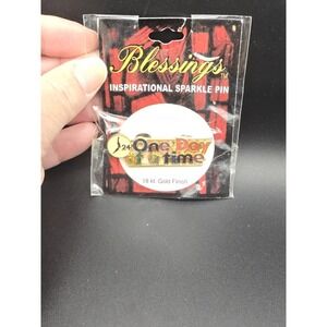 Blessings Inspirational One Day At A Time Pin. 18Kt Gold Finish